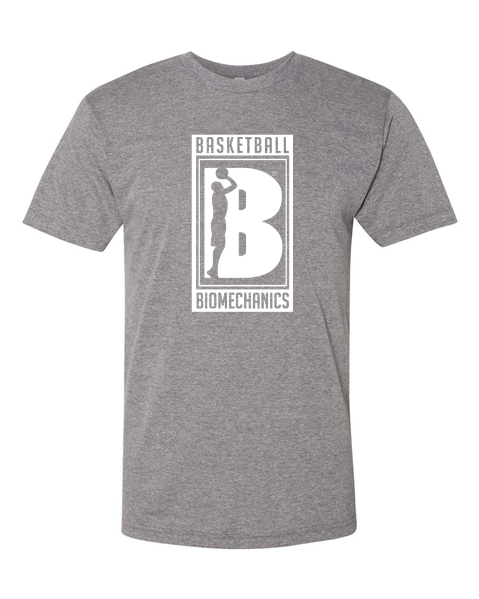 Triblend Track Tee — Athletic Grey, White Logo